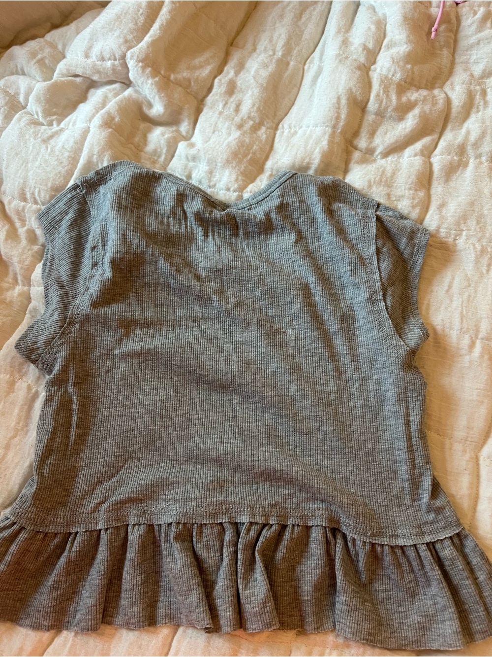 Altar'd State gray ribbed peplum top